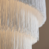 Lampa wisząca glamour L&-191532 Light& frędzle białe złota