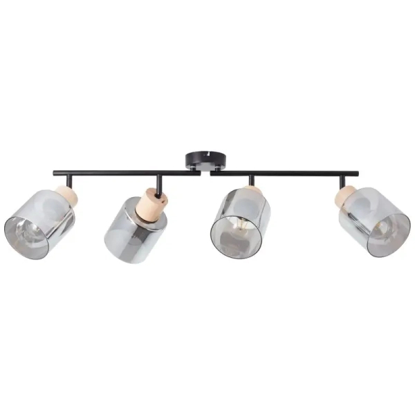 Loftowa lampa sufitowa Weald 99839/93 szklana czarna przydymiona
