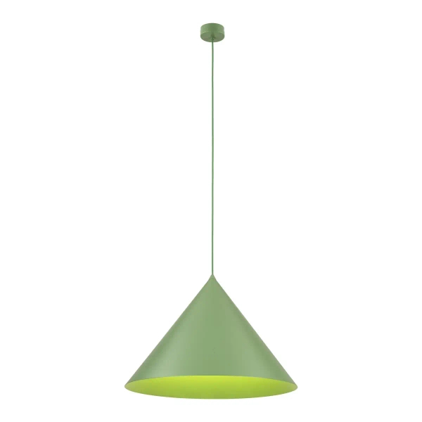 Metalowa lampa wisząca CONO 10888 stożkowa zielony