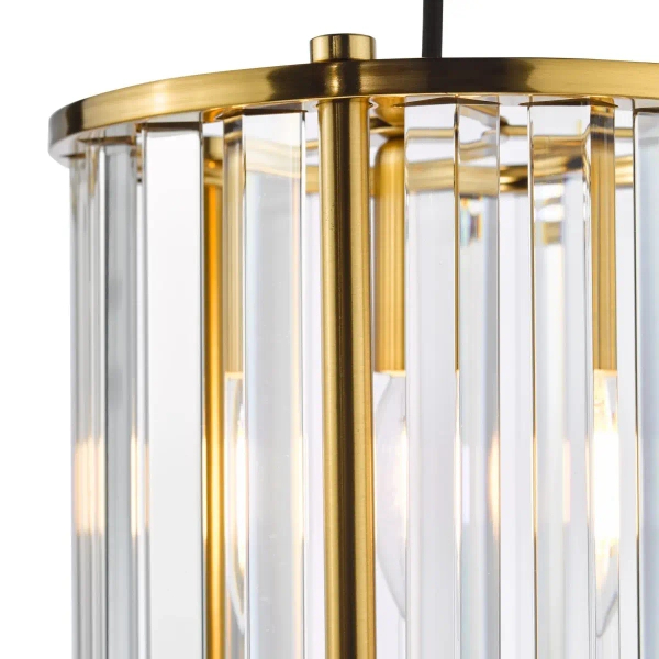 Zwisająca lampa nad stół Kiran KIR0135 kryształowa mosiądz