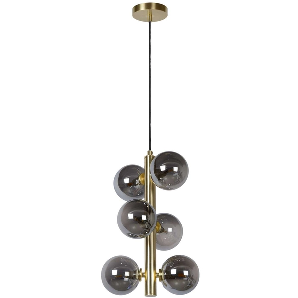 LAMPA wisząca TYCHO 45474/06/02 Lucide loftowa OPRAWA szklane kule zwis przydymiony mosiądz