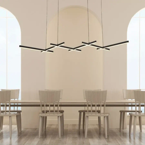 Designerska lampa wisząca 1948 LED 98W 3000K belki podłużne czarny