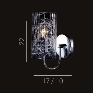 LAMPA ścienna IBIZA MBM1903/1 Italux szklana OPRAWA kinkiet tuba chrom przezroczysta