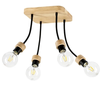 Regulowana lampa sufitowa ALLUMER FLEX 5414474 metalowa czarna drewno