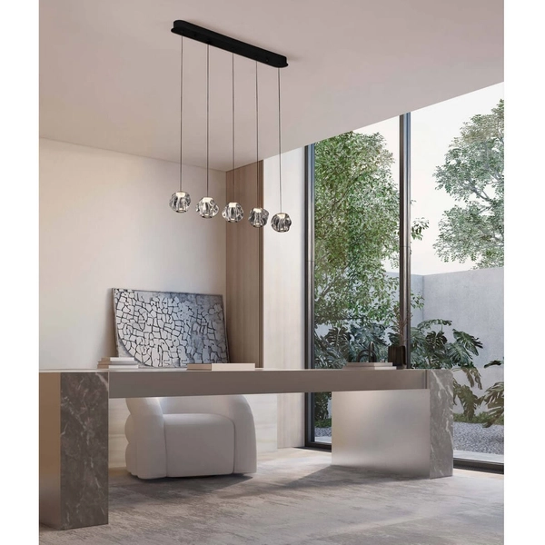 Ledowa lampa zwis CHEPEN LE44644 25W 3000K wielopunktowa czarny chrom