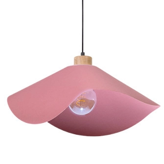 Lampa wisząca HATTU 1615519174 materiałowa kopułowy zwis vintage różowy