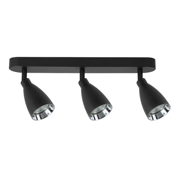 Podłużny punktowy plafon Campana LP-3103/3WS BK na podsufitce czarny