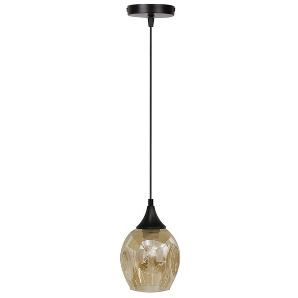 Szklana lampa wisząca Aspa 31-00583 Candellux do jadalni czarna brązowa