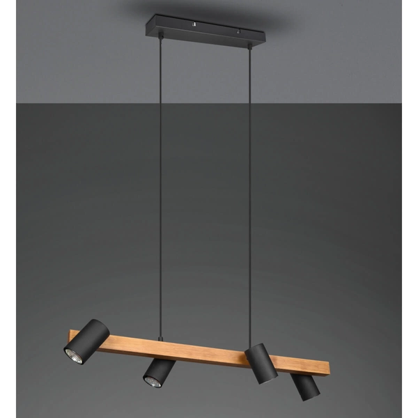 Lampa wisząca nad wsypę VANTOS DL432312490 Trio loftowa drewniana czarny