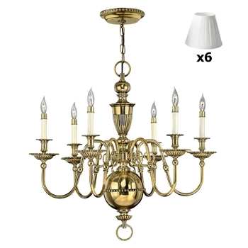 Żyrandol z abażurami Cambridge HK-CAMBRIDGE6+6xLS162-WHT Hinkley mosiądz biały