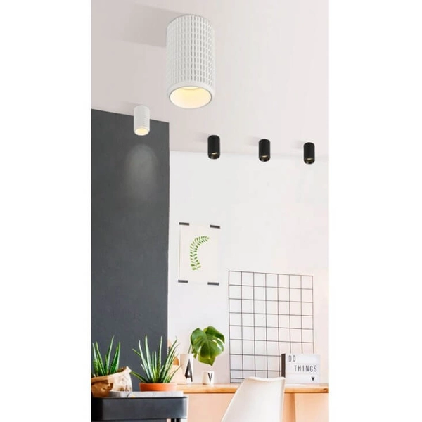 Sufitowa lampa sypialniana Avica biała okrągła nad łóżko