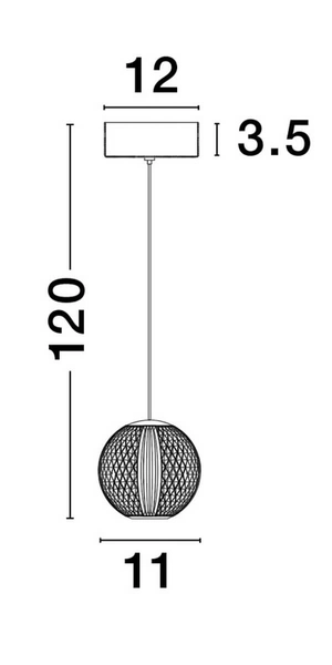 Glamour lampa wisząca LE42690 LED 4,2W kula kryształowa do salonu złota