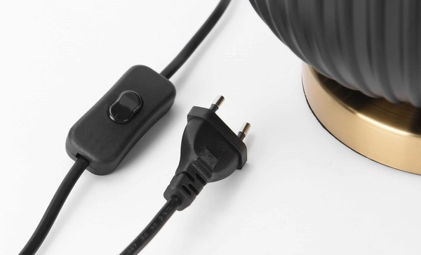 Stołowa lampa Tamiza LP-1515/1T big abażurowa czarna złota