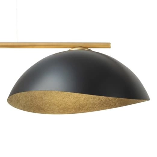 Lampa wisząca na listwie Solar 40571 Sigma klosze z żywicy czarna złota