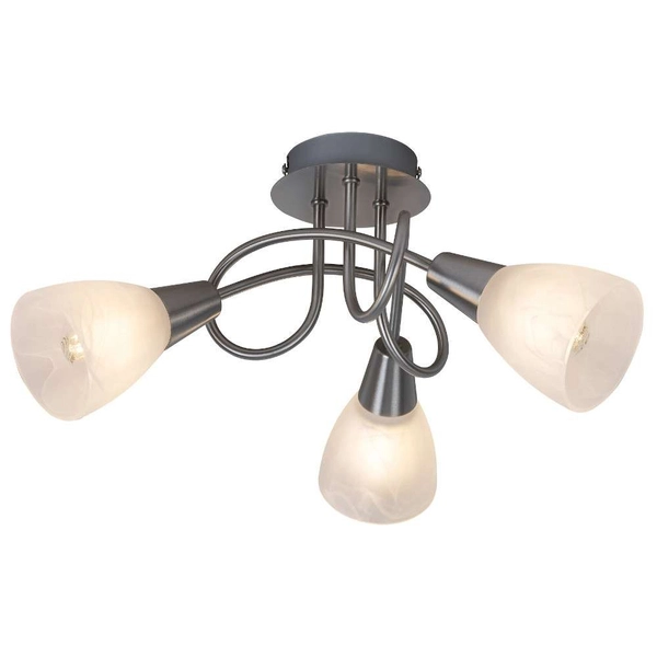 Sufitowa LAMPA plafon JENNA 5532 Rabalux metalowa OPRAWA pętelka spirala klosze szklane chrom satyna biała