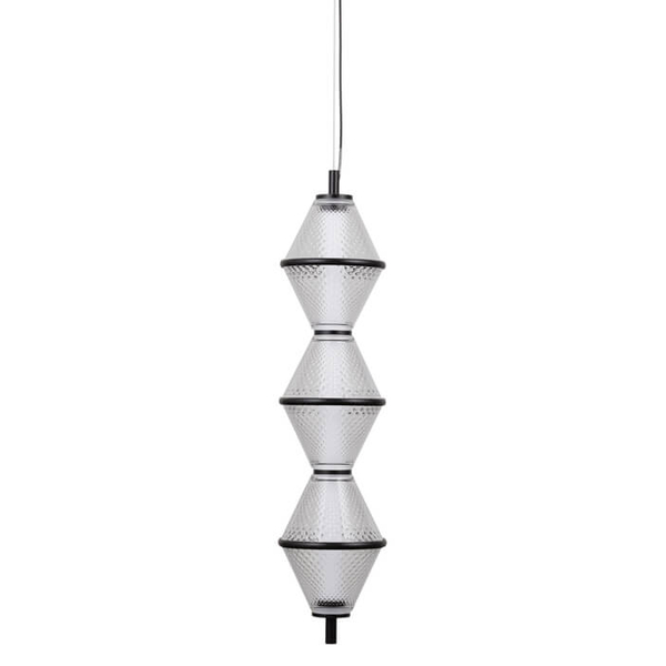 Wisząca lampa Fuente PND-34395-3V-BK LED 45W 3000K czarny przezroczysty