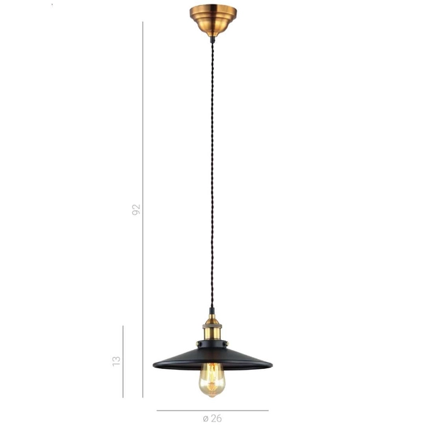 LAMPA wisząca VERDA MDM-3458/1M BK+GD Italux metalowa OPRAWA industrialna zwis loft czarny