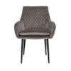 Aksamitne krzesło Chrissy S4461 STONE VELVET Richmond Interiors klasyczne metalowe szare