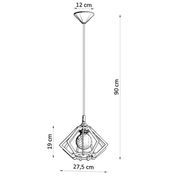 Skandynawska lampa wisząca SL.0393 drewniana do kuchni
