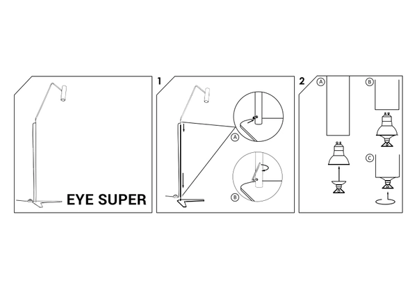 Podłogowa lampa kierunkowa Eye 6506 reflektorowa do sypialni czarna
