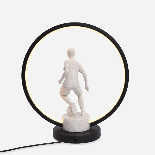 Młodzieżowa stołowa lampa PIŁKARZ EX04F237U-1 LED 4W czarny biały