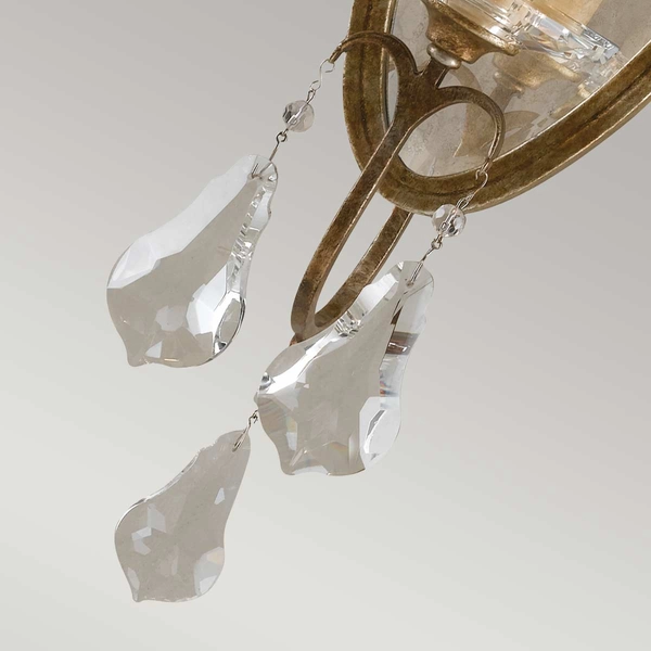 Ścienny kinkiet z kryształkami Valentina FE-VALENTINA1 Kichler świecznikowy brązowy