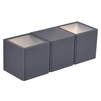 Prostokątna lampa elewacyjna Marcel LED 8W grafitowa