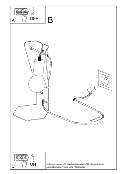 Nowoczesna lampa biurkowa SL.0879 stojąca do gabinetu biała