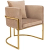 Wypoczynkowy fotel do salonu Chloe Velvet MSE011000303.V13 khaki złoty