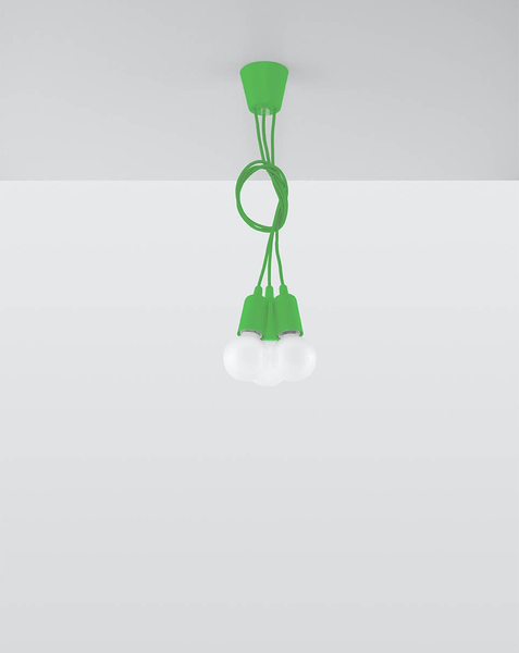LAMPA wisząca SL.0582 pająk OPRAWKA zwis industrialny przewody kable zielony