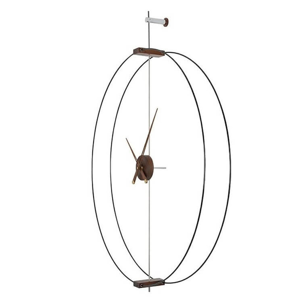 Ścienny zegar Doble Ring MSE1501100463 metalowy czarny brązowy