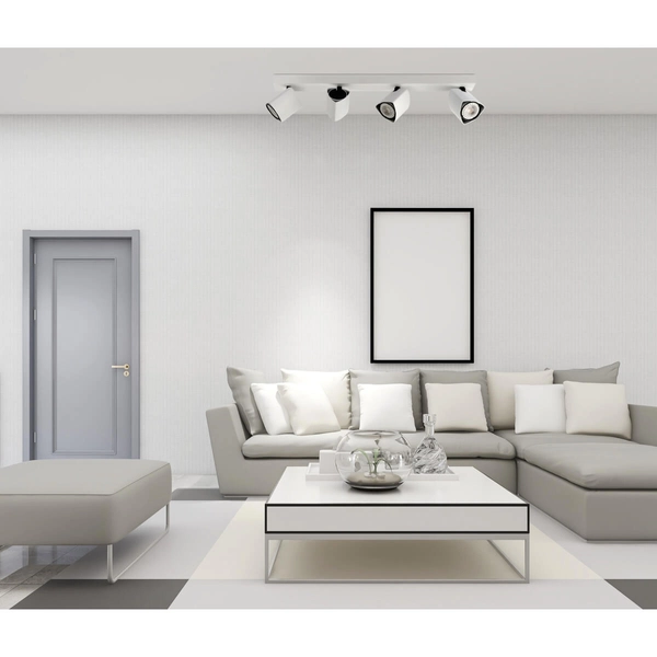 Biała lampa natynkowa Merusa kuchenny plafon z regulacją