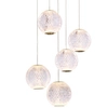 Wisząca LAMPA kaskada ROSARIO PND-12220121-5A-GD Italux szklana OPRAWA zwis LED 21W 3000K glamour przezroczysty