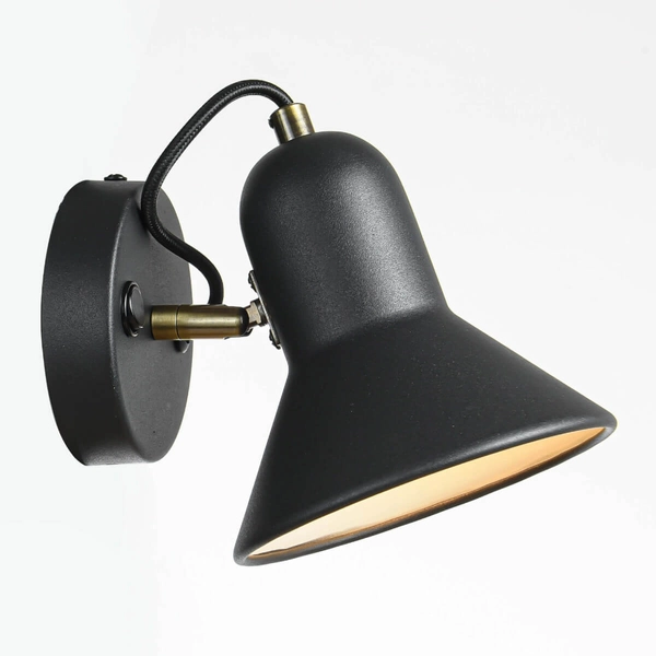Industrialna LAMPA ścienna ASTAMA LP-1122/1W BK Light Prestige metalowa OPRAWA kinkiet regulowany czarny