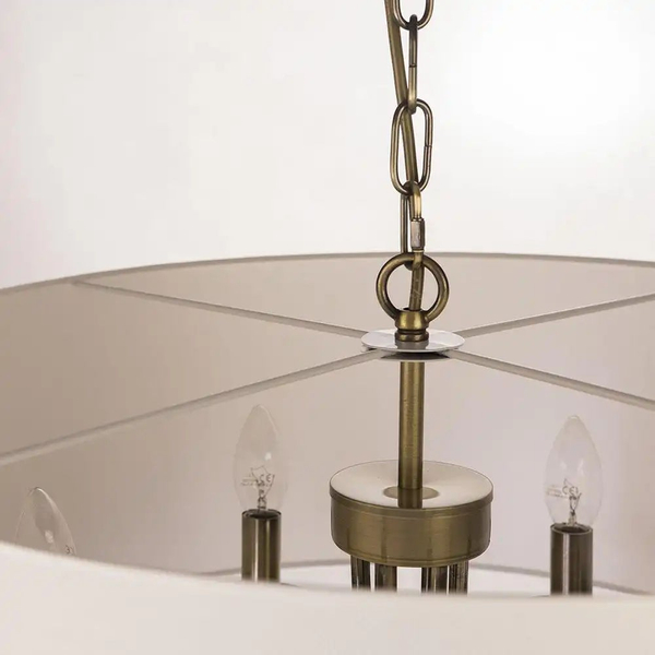 Klasyczna LAMPA wisząca ABU DHABI P06871BR-WH Cosmolight okrągły zwis do sypialni biały