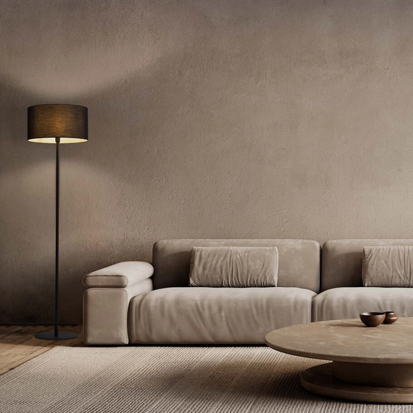 Lampa podłogowa do sypialni GUAVIARE LE44952 z abażurem czarna