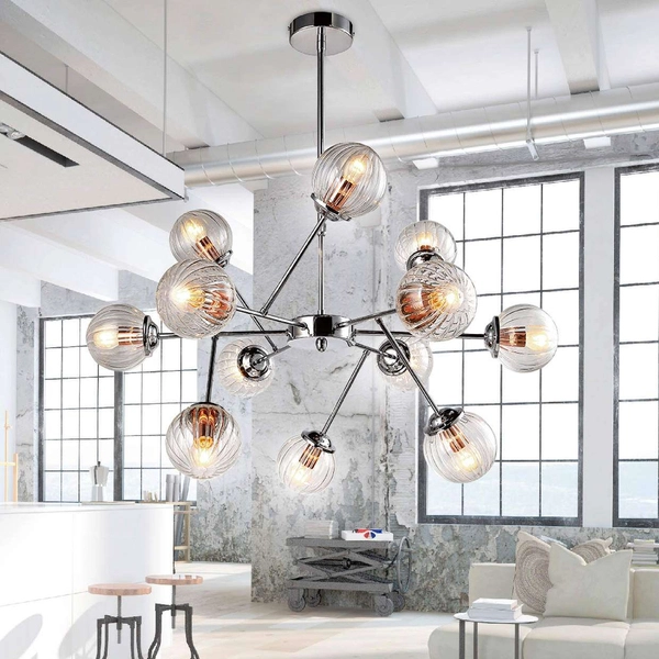 Lampa wisząca BEST 30-64806 szklana molekuły kule balls przezroczyste