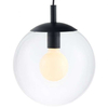 Hygge LAMPA wisząca ALUR 10731102 Kaspa skandynawska OPRAWA kulisty ZWIS szklana kula ball czarna przezroczysta