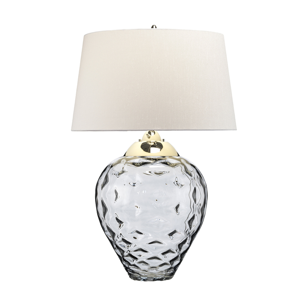 Stołowa lampa QN-SAMARA-TL-LRG-SMK przydymione szkło nikiel