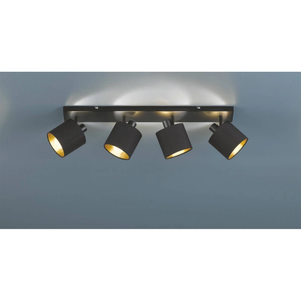 Sufitowa lampa abażurowa Tommy R80334079 regulowana czarny złoty