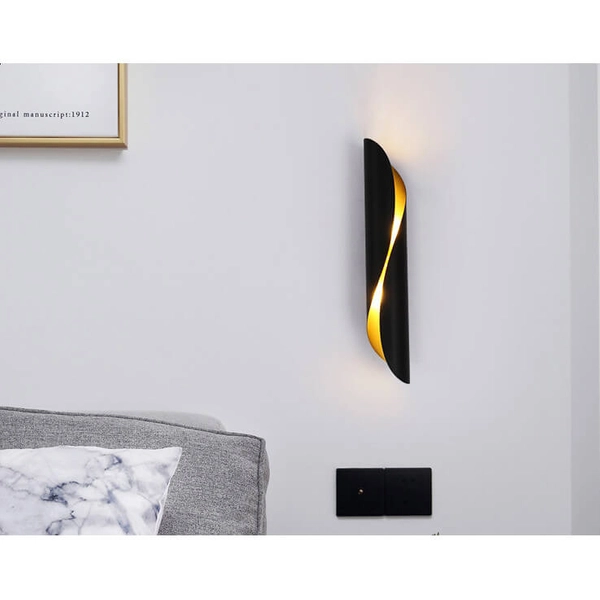 LAMPA ścienna AGI KGG2E14 Abigali metalowa OPRAWA kinkiet czarny złoty