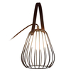 Kinkiet LAMPA ścienna BACOLI LP-1212/1W BK metalowa OPRAWA druciana klatka na skórzanym pasku czarna OUTLET