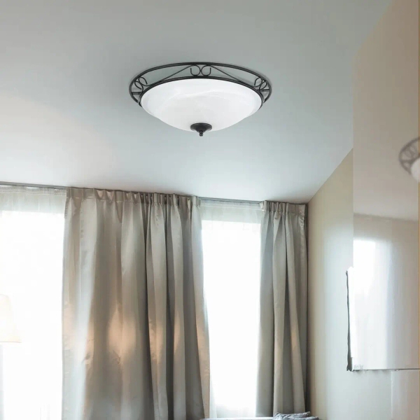 Sufitowa lampa szklana Athen 3723 do salonu czarny biały