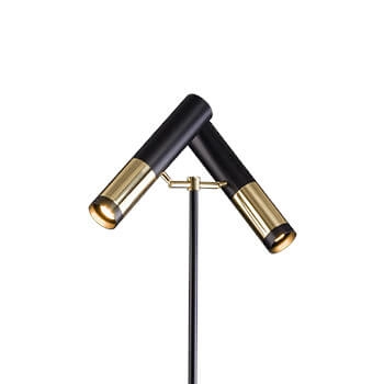 Podłogowa lampa Kavos 8378 Amplex tuby regulowane czarne złote