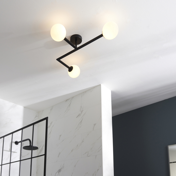Łazienkowa lampa sufitowa L&-193905 Light& szklane kule IP44 czarna