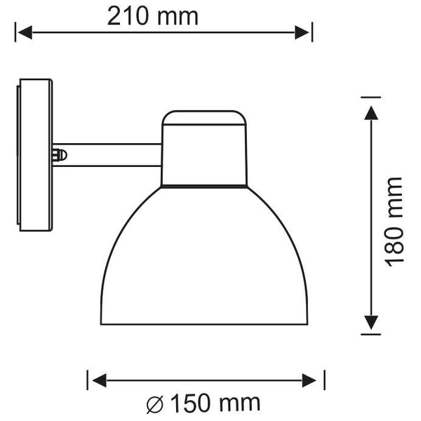 Kinkiet LAMPA ścienna ARNE 311917 Polux metalowa OPRAWA IP44 czarna