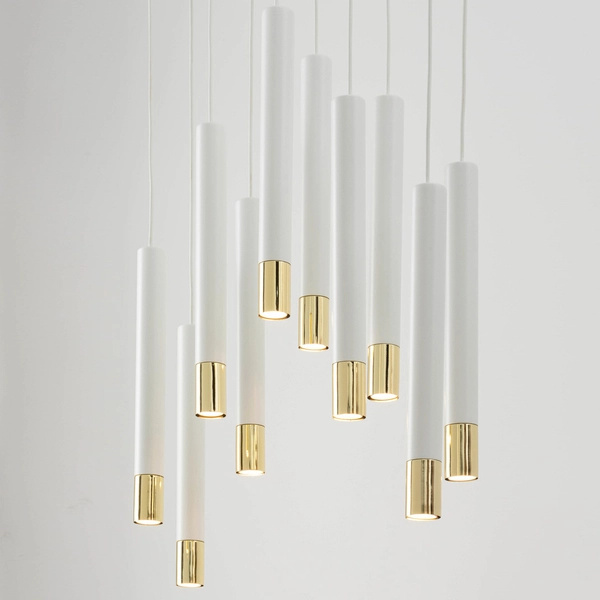 Sypialniana lampa wisząca Sopel Grand 33392 biała złota nad łóżko