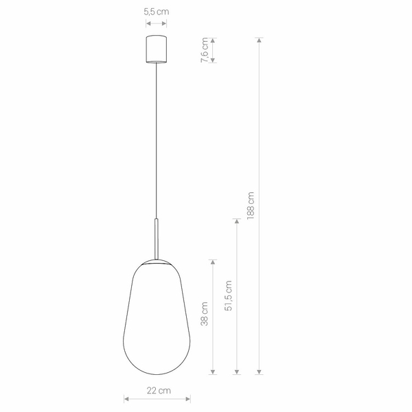 Przezroczysta lampa wisząca Pear 7798 szklana łezka do pokoju