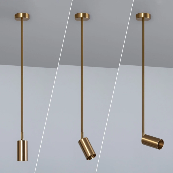 Regulowana lampa wisząca Fin ABR-SLFIN-GU10 Abruzzo metalowa tuba zloty