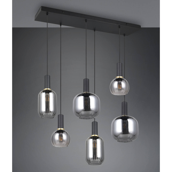 Metalowa wisząca lampa DIVA 319800632 Trio bubbles przydymiony czarny